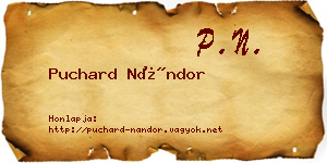 Puchard Nándor névjegykártya